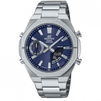 Casio Edifice Bluetooth Smartwatch with Blue Dial and Stainless Steel Band, Model ECB-S10D-2AEF