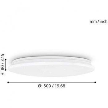 Plafón LED Pogliola-S 36W, 3550 lm, 4000K, Ø 50 cm, Efecto Cristal