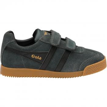 Gola Harrier Velcro Children's Trainers - Grey/Black