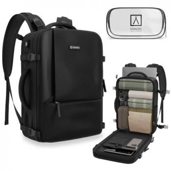 Mochila de Viaje Cabina Numada Explorer B40 40x20x25cm (20L) Negra con Neceser y Compartimento para Portátil 15