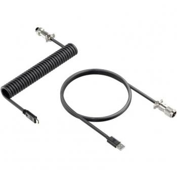 Cable en Espiral USB-C Negro con Conector DVI tipo 18+1