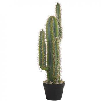 Planta Artificial Cactus 78 cm en Maceta Negra de Material Sintético para Decoración Interior