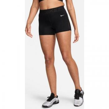 Nike - Short de mujer Pro Pantalón corto de malla y talle medio de 8 cm - Negro (L (EU 44-46))