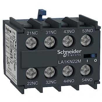 Bloque de contactos auxiliar TeSys LA1K 2NC + 2NO, montaje frontal, 17 V, 5 mA