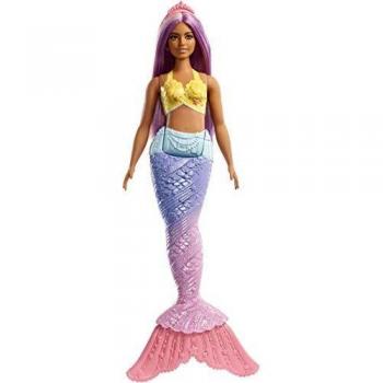Barbie Dreamtopia - Muñeca Sirena con pelo rosa y top amarillo