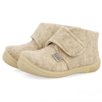 Zapatillas de casa abotinadas para bebé niña Gioseppo Scipio con cierre ajustable color beige EU 23