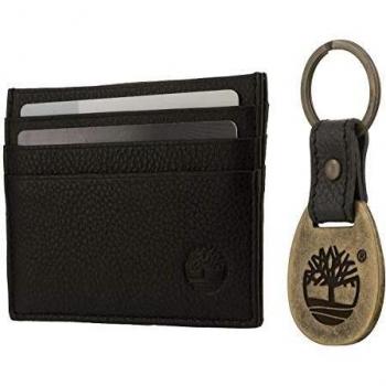 Timberland Estuche para tarjetas de visita con llavero, color negro 8227