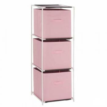 Estantería Kipit Blanco Rosa Polipropileno Hierro TNT (Non Woven) 35 x 35 x 102 cm (6 Unidades)