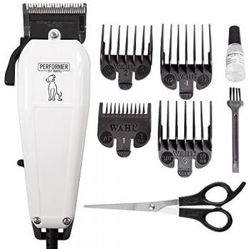 Wahl Performer - Cortadora de perros, kit de aseo de capa completa, cuchillas de acero de alto carbono, mascotas en casa, cortadoras con cable, potente y silencioso, 4 peines de fijación