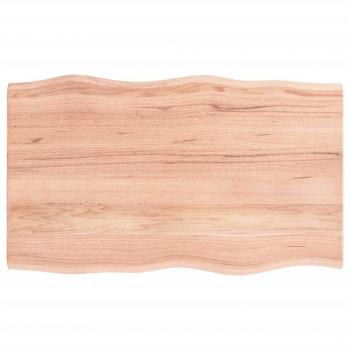 vidaXL Table Top Light Brown 100x60x2 cm Treated Solid Wood Oak Live Edge