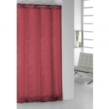Cortina Visillo Granate - Tacto Agradable y Efecto Lino