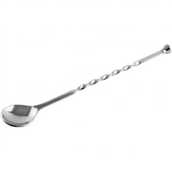 Fackelmann Cuchara Espiral para Gin Tonic, Cuchara Mezcladora para Remover Bebida Combinada, Conserva las Burbujas, Cucharilla Cóctel Larga de Acero Inoxidable, 30x3,7cm, 1 ud.