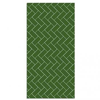 Alfombra Vinílica Mosaico Ladrillos Verde 140x200 cm - Alfombra Cocina Vinilo - Alfombra Salón Antideslizante e Ignífuga - Alfombras Grandes - Alfombras PVC