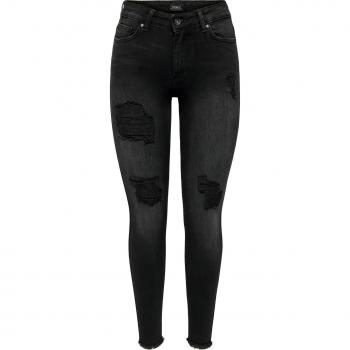 Only Women's Blush Mid-Rise Raw Ankle Skinny Jeans