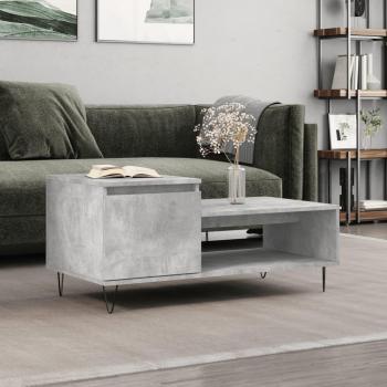 Mesa de centro de madera contrachapada gris hormigón 100x50x45 cm vidaXL