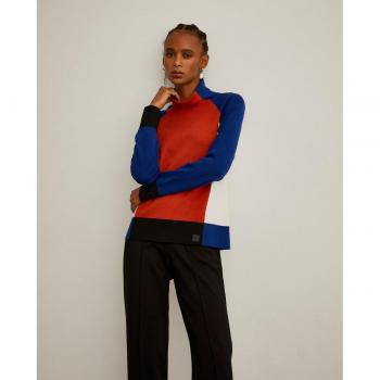 Jersey de mujer de cuello alto con bloques de color Lion of Porches