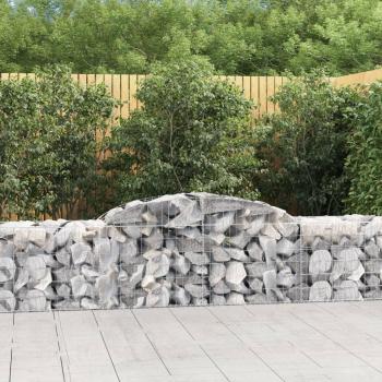 Cestas de Gaviones Arco 25 Piezas 300x50x60/80 cm Hierro Galvanizado Plateado
