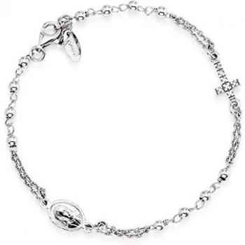Amen Pulsera de plata 925 Colección Rosari Color Rodio Talla única Pulsera Rosario