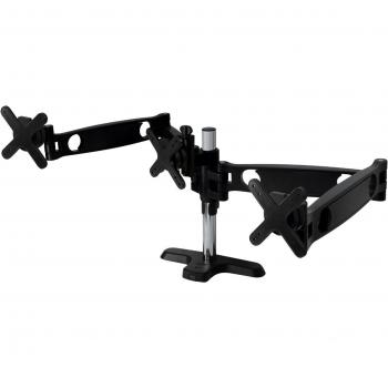 Arctic Z3 Pro – Soporte con Brazo Triple para monitores y Pantallas de 13 a 30 de 10 Kg máx. 360º rotación, hub con 4 Puertos USB 3.0 - Negro