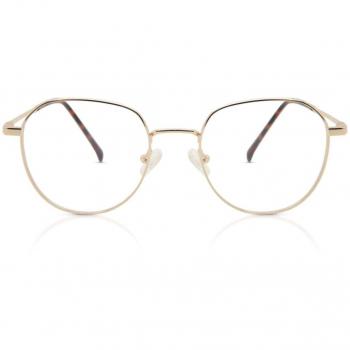 Gafas Anti-Azules Oval Montuta Completa Metálico Dorados Armazones para Hombre - SmartBuy Collection