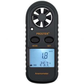 Anemómetro Termómetro Digital de Pantalla LCD Medidor de Velocidad Viento Aire con Luz de Fondo para Vela, Cometa, Surf, Marina, Pescar, etc
