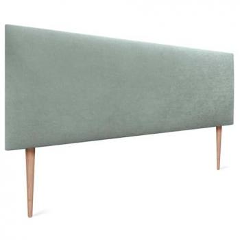 Cabecero Tapizado Aqualine Liso en Tela Verde Agua con Patas (135x105cm) para Camas 120/135/140