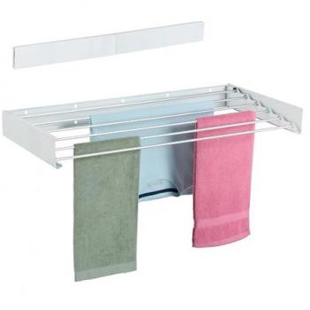 Tendedero de Pared Plegable Relaxdays, 15x100x50cm, Ahorra Espacio, Blanco, para Interior y Exterior
