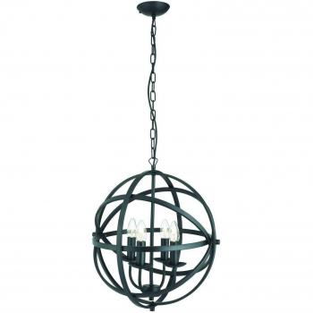 Lámpara colgante 4 bombillas Orbit, negro mate, tipo de producto: lámpara colgante, características: cuatro bombillas E14, acabado en negro mate