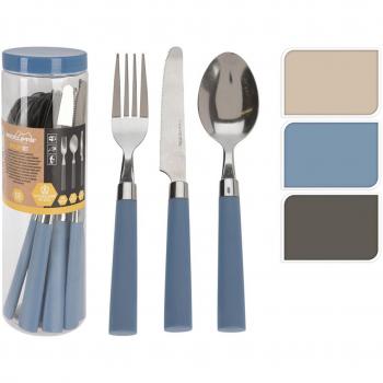 Cubertería de 12 piezas para camping con colores surtidos