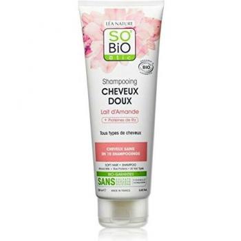 SOBIO Shampoo for Soft Hair - Almond Milk and Rice Proteins - Organic - Pack of 2