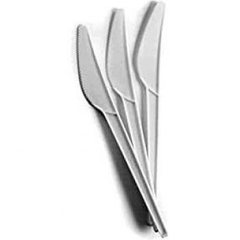 CUCHILLO ECO ALMIDON MAIZ DESECHABLE BLANCO 6UDS