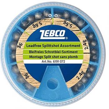 Zebco Bleischrot-Sortiment, bleifrei Surtido Plomo, Gris Antracita, 2,4 g bis 9 g
