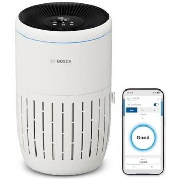 Purificador de aire Bosch Air 2000i, compacto con app, 37 m², filtro 3 en 1, sensor inteligente, modo automático y silencio < 25 dB(A)