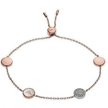 Emporio Armani Ladies Rose Gold Plated Signature Bracelet