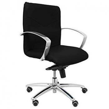Piqueras y Crespo Sillón de recepción ergonómico con Mecanismo basculante y Regulable en Altura Asiento y Respaldo tapizados en similpiel Color Negro Modelo Caudete Confidente