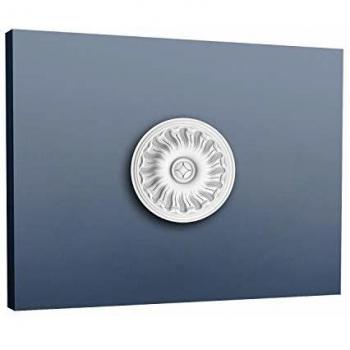 Rosetón de Techo Orac R11 - Estilo Neo-Empire, 19 cm de Diámetro, Clásico y Antiguo, Elemento Decorativo en Yeso