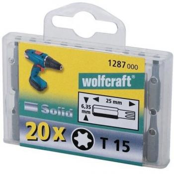 Wolfcraft 1288000 1288000-20 Puntas Solid, Torx, en Cajas Profesionales, Set de 20 Piezas