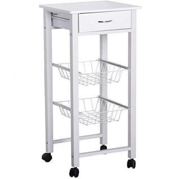 Lola Derek - Carro verdulero Moderno Blanco de Metal para Cocina Basic