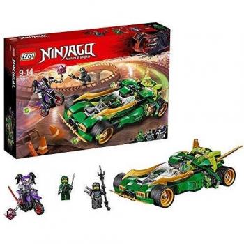 LEGO Ninjago - Reptador Ninja Nocturno, Set de Construcción de Juguete Divertido con Coche, Moto y Minifiguras de Acción de Ninja