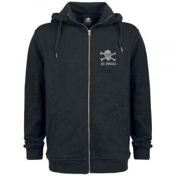 FC St. Pauli Skull Sudadera capucha con cremallera Negro