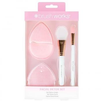 Brushworks Set de Regalo Detox Facial - Incluye herramientas para limpieza profunda, exfoliación suave, y masaje facial; ideal para desintoxicar la piel, mejorar la circulación y promover un cutis radiante