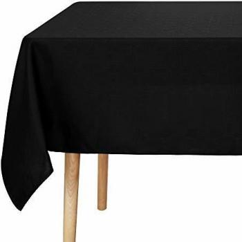 UMI. Essentials - Mantel Mesa Antimanchas Rectangular Impermeable para Cocina 130 x 220 cm Negro