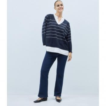 Suéter combinado de mujer de rayas Couchel