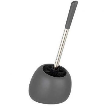 Garnitura de WC en cerámica Polaris - Gris mate - 15 x 36 x 14,5 cm, incluye cepillo reemplazable