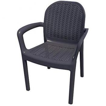 Garden of Life Sillón Confort apilable. Homologado para Uso público. Color Antracita