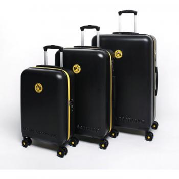MarkenMerch Juego de maletas negro Schwarz-Gelb BVB Dortmund 55 x 35 x 20 cm 67 x 43 x 26 cm 77 x 50 x 28 cm