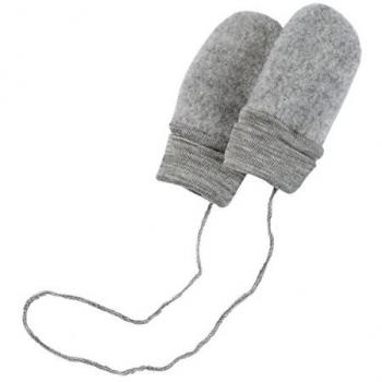 Manoplas de bebé sin pulgar en Fleece 100% lana virgen (kbT) gris claro melange