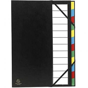 Exacompta 237909 - Clasificador con tapa dura, 12 posiciones, multicolor