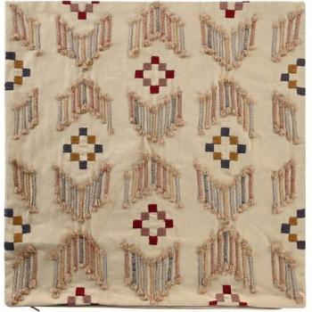 Funda de cojín de algodón beige con medidas 50x1x50 cm para decoración del hogar