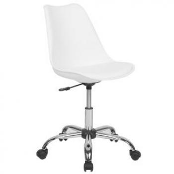 Silla de oficina regulable en altura de ecopiel blanca Dakota II